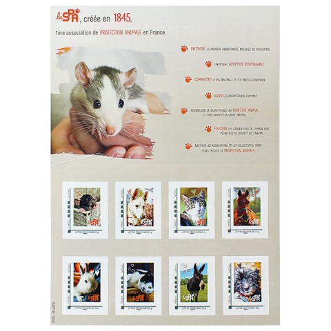 Carnet de 8 timbres La SPA