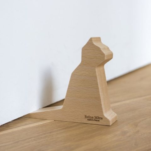 Cale-porte Chat en bois
