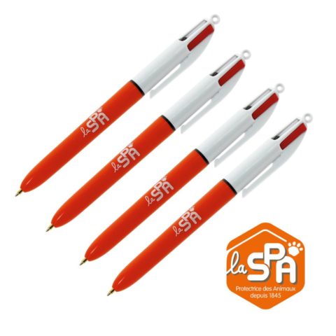 Lot de stylos 4 couleurs BIC La SPA