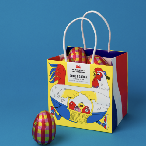 Lot de 2 paniers d'oeufs en chocolat
