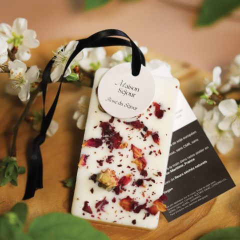 Carte florale parfumée à la rose