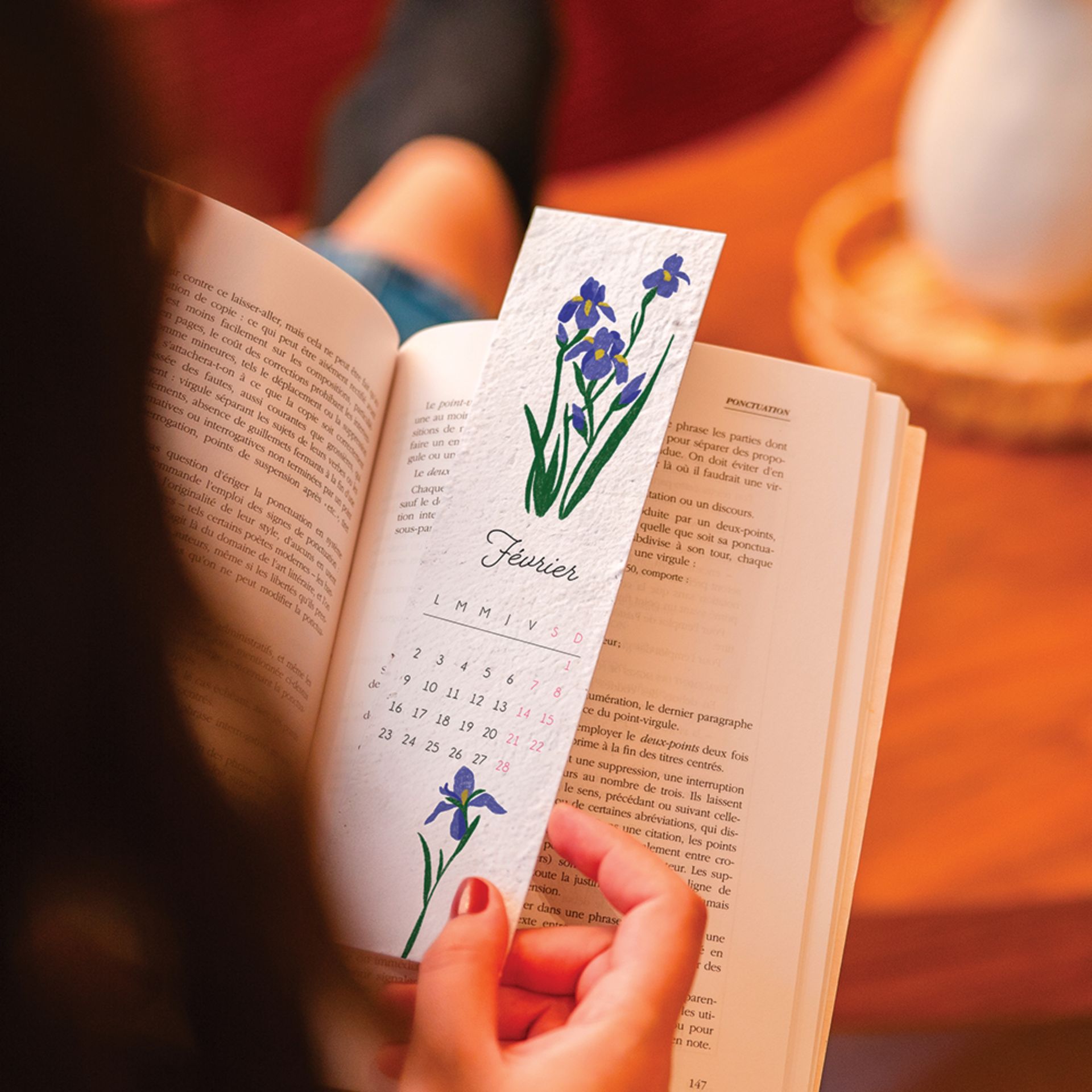 Calendrier marque page avec pochette "Fleurs de naissance" 2027