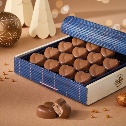 Coffret de cœurs caramel